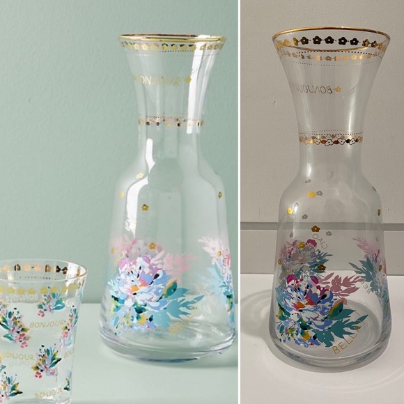 Anthropologie Other - 🆕 ANTHRO 🇫🇷 BONJOUR pitcher vase tall large glass accent carafe decor